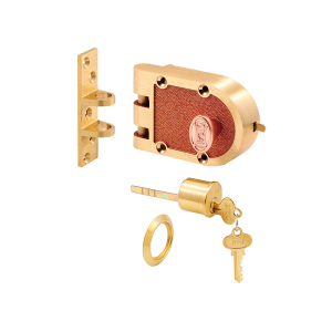 FHC Bronze Deadlock - 666A-Keyed Alike - Single Cylinder - Angle Strike - Brass - Keyed Alike